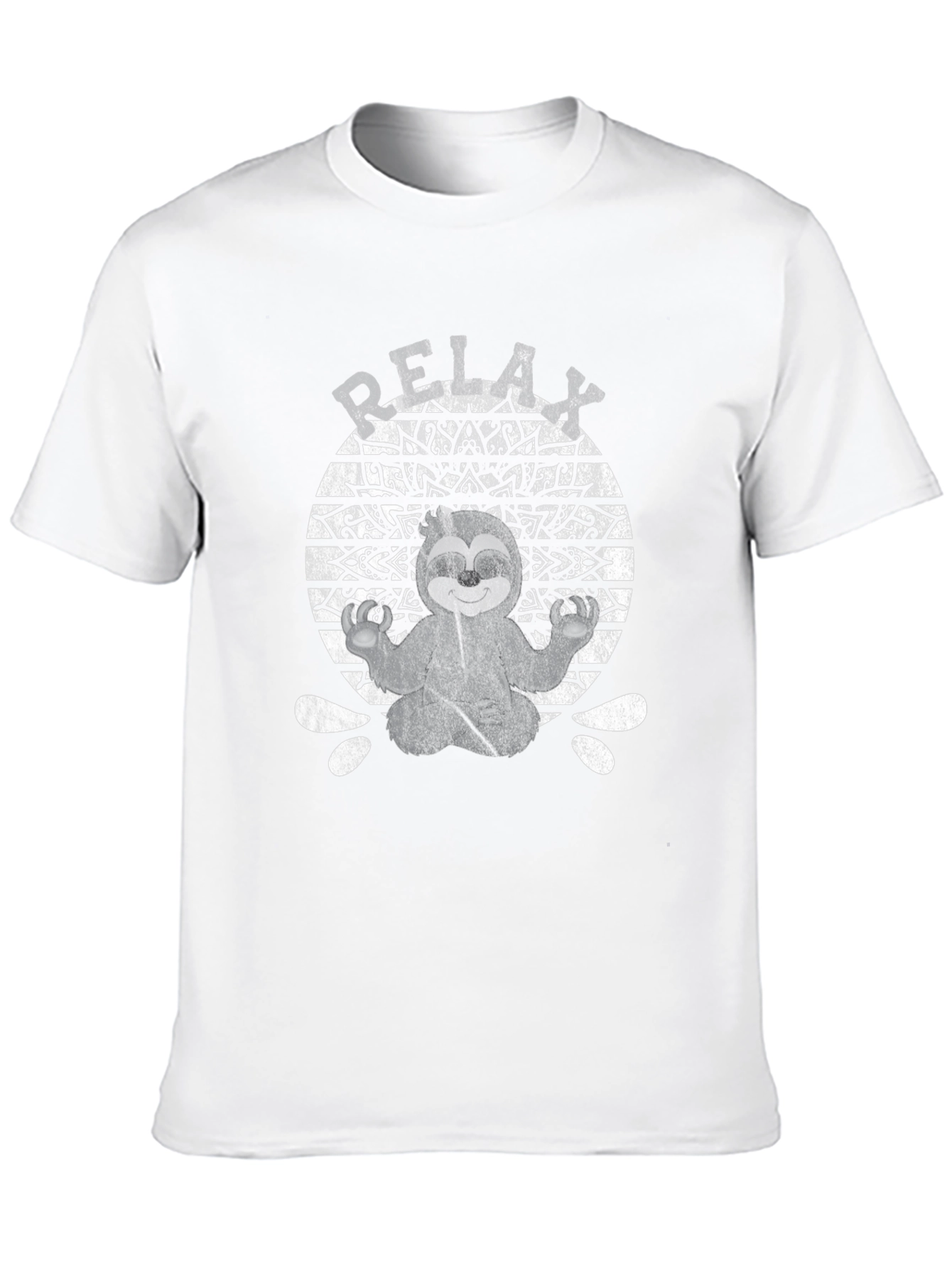 Relax Sloth Mandala Black T-Shirt