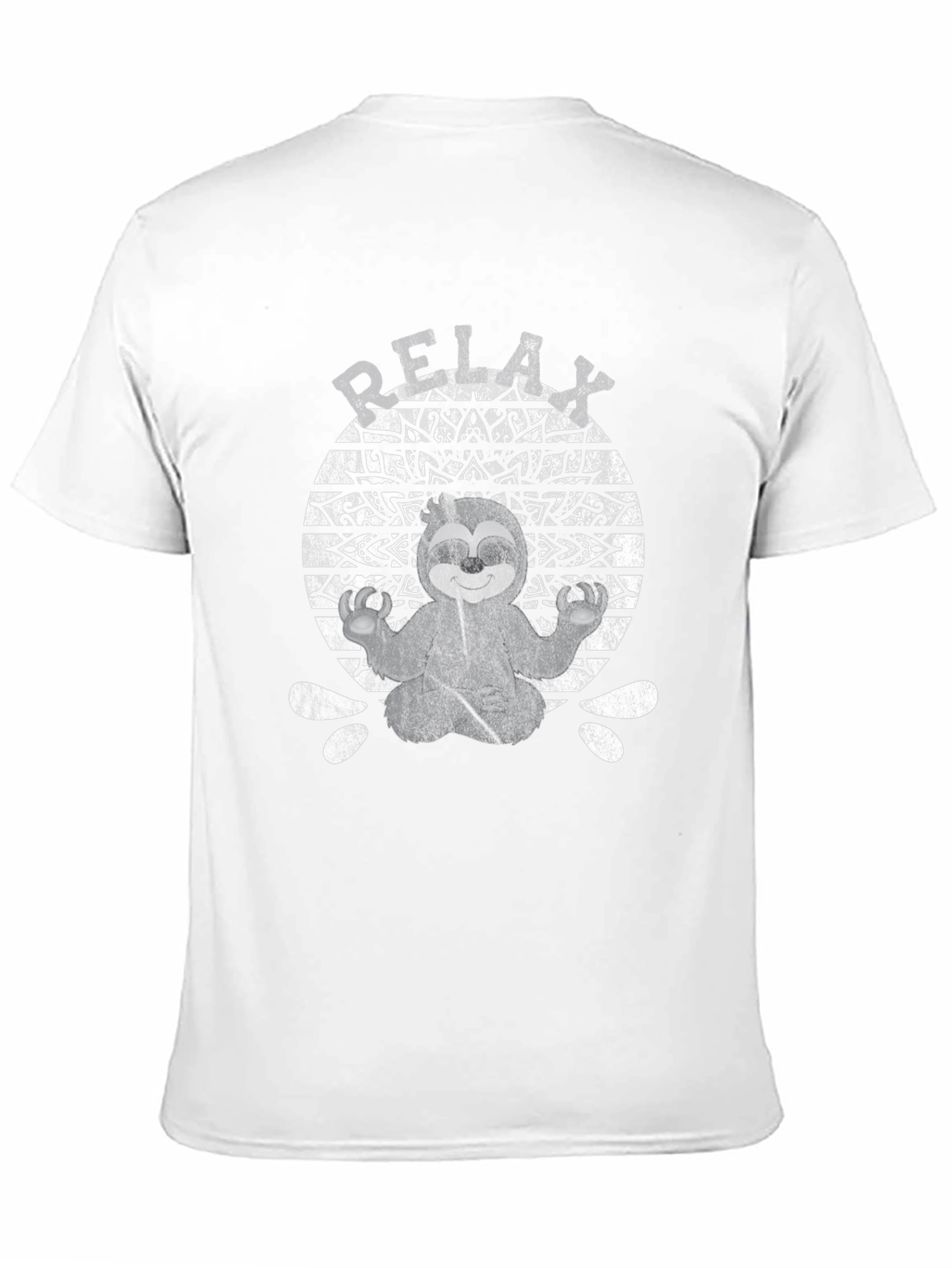 Relax Sloth Mandala Black T-Shirt