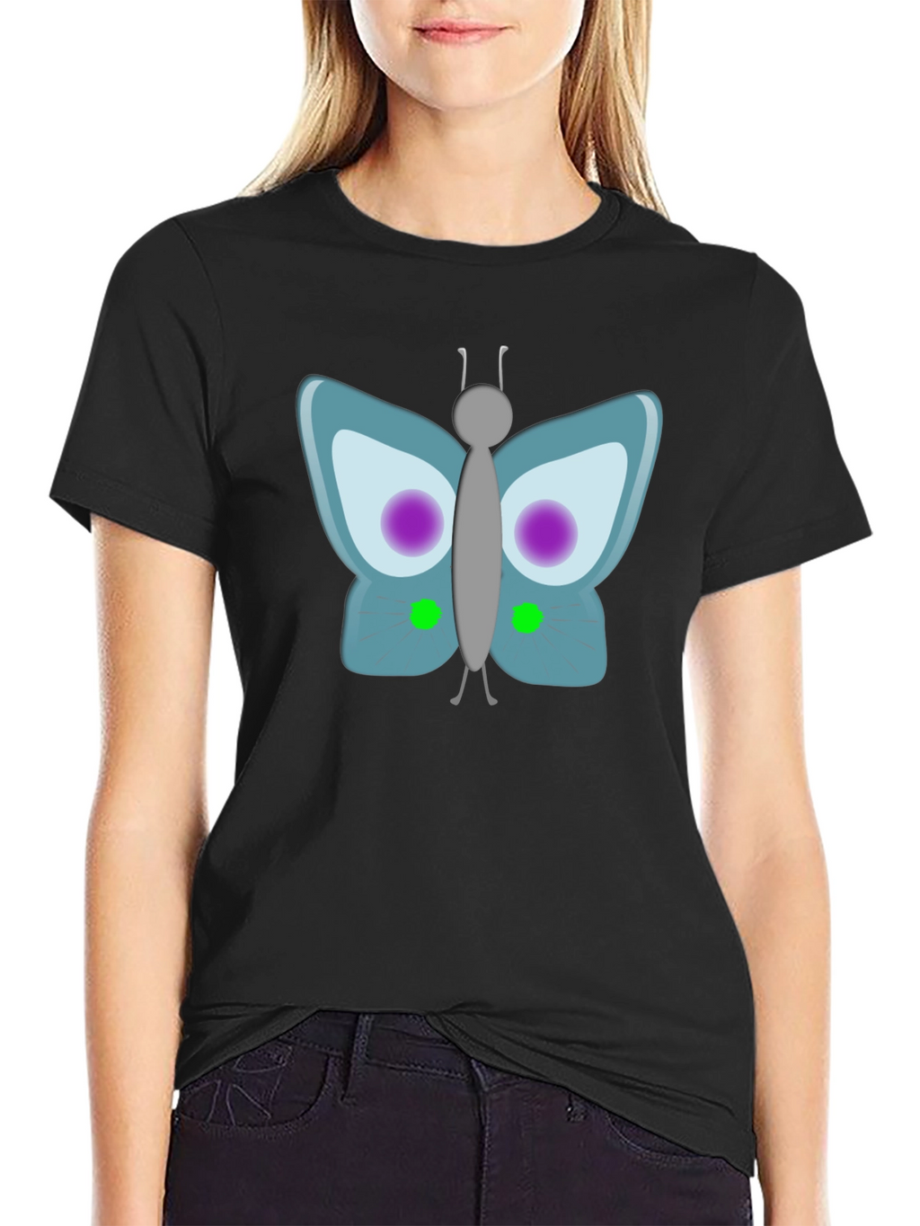 Butterfly Graphic Black T-Shirt