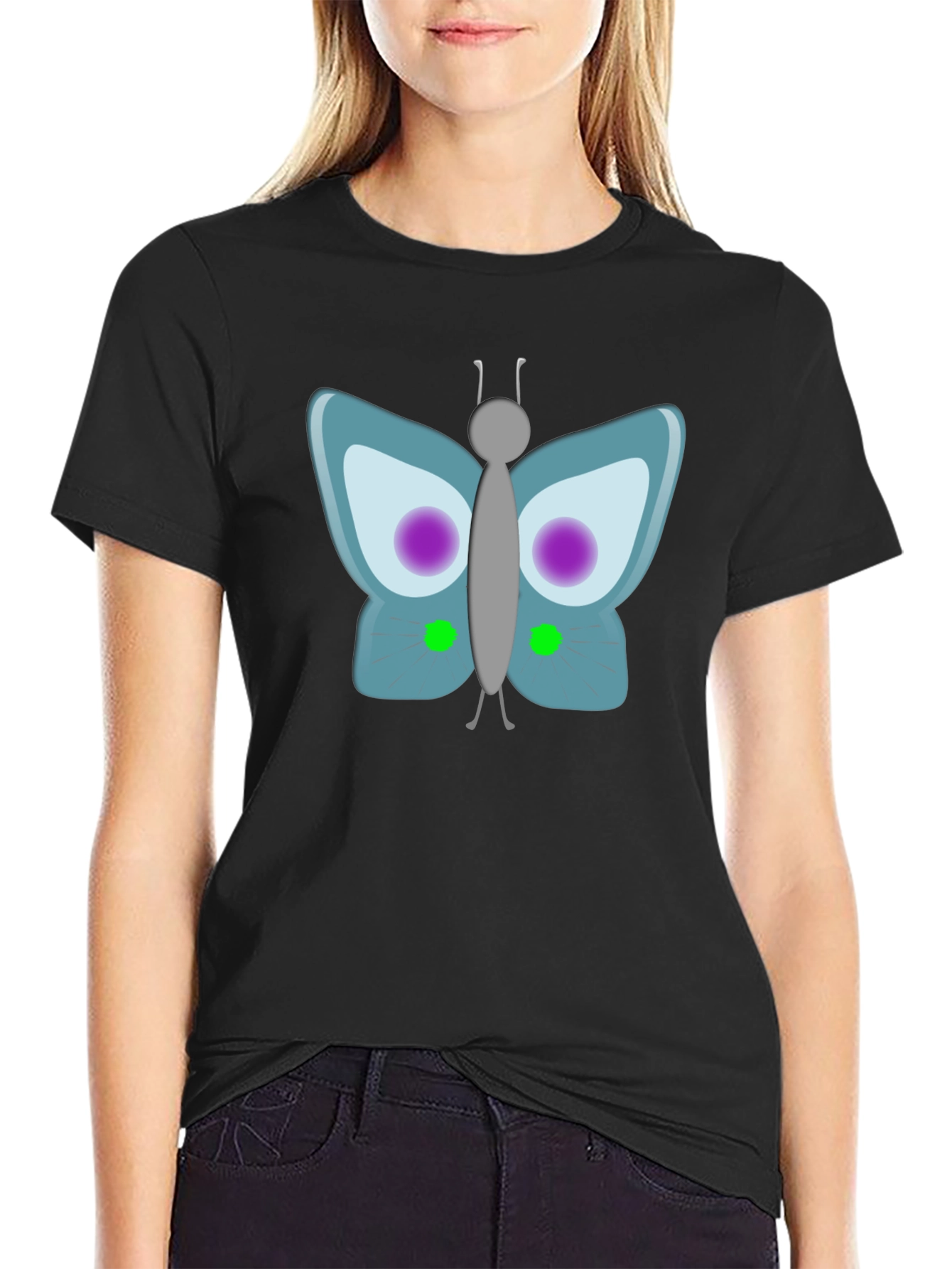 Butterfly Graphic Black T-Shirt