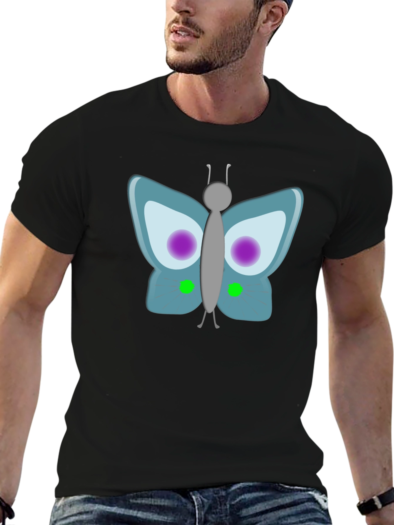 Butterfly Graphic Black T-Shirt