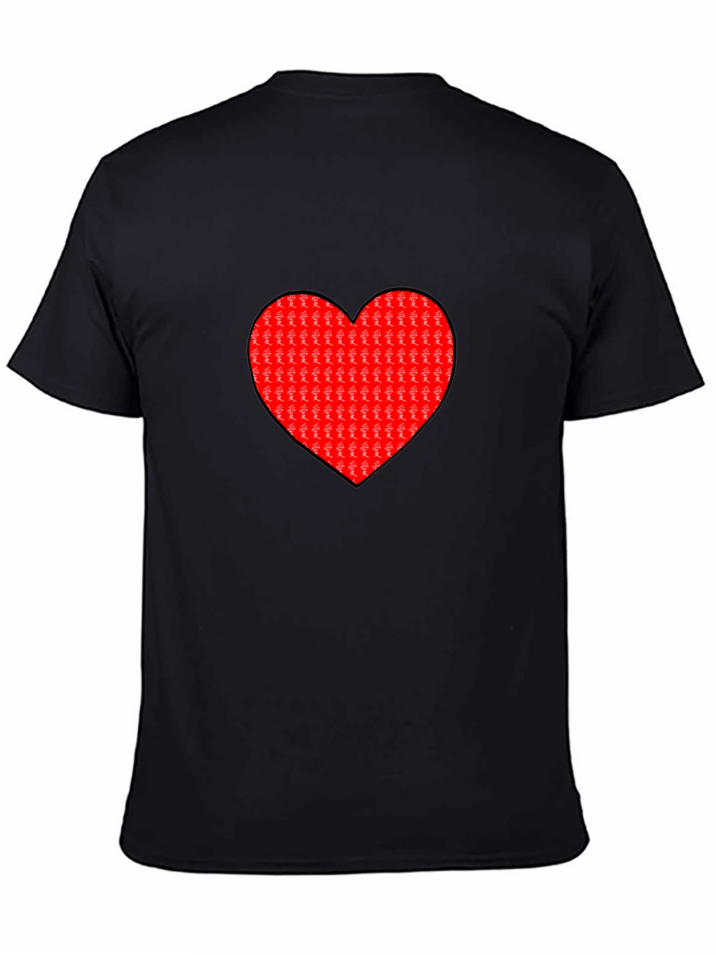 Love Heart Graphic Black T-Shirt