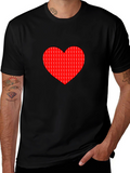 Love Heart Graphic Black T-Shirt