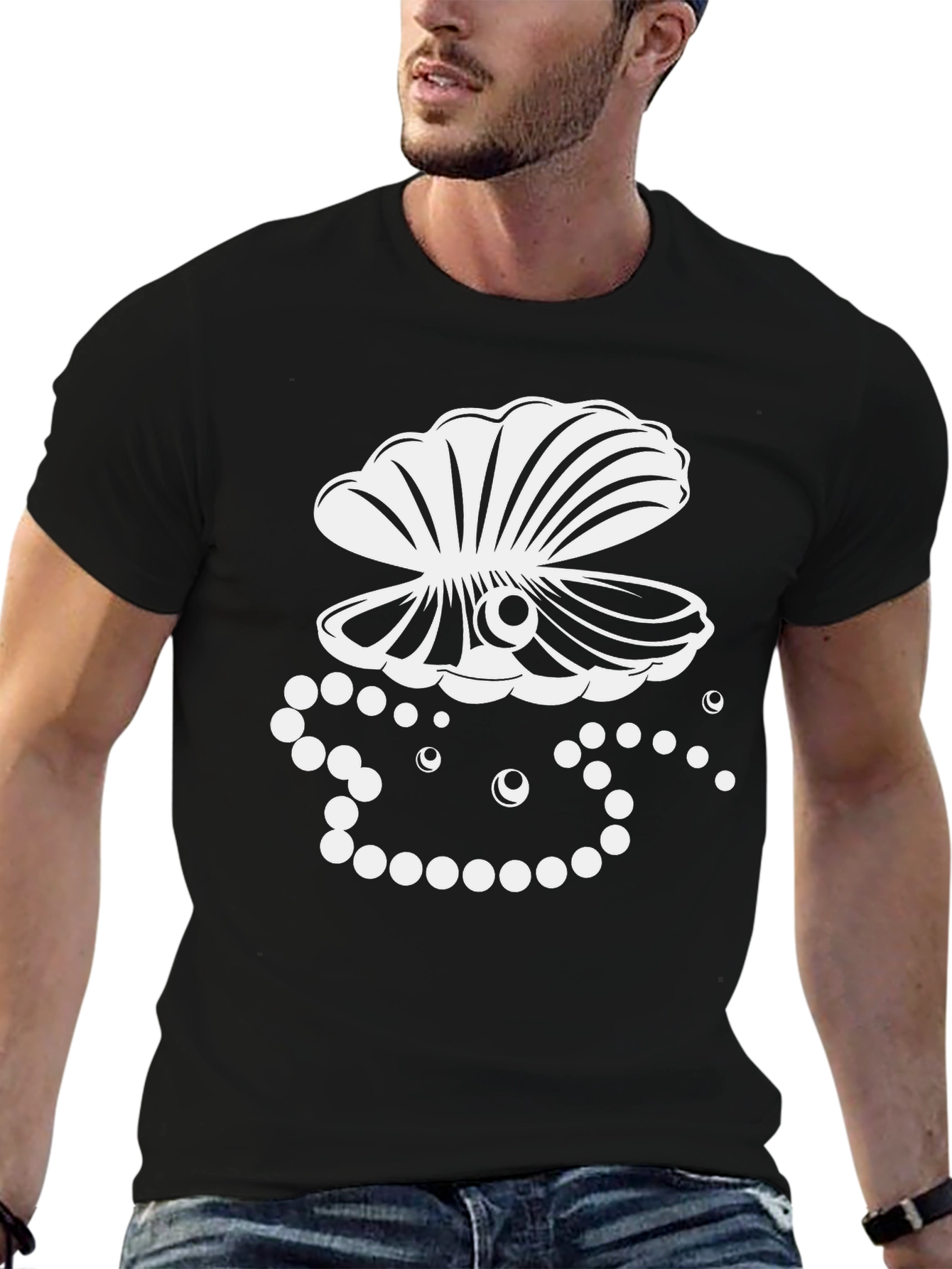 Pearl Oyster Graphic Tee - Classic Black