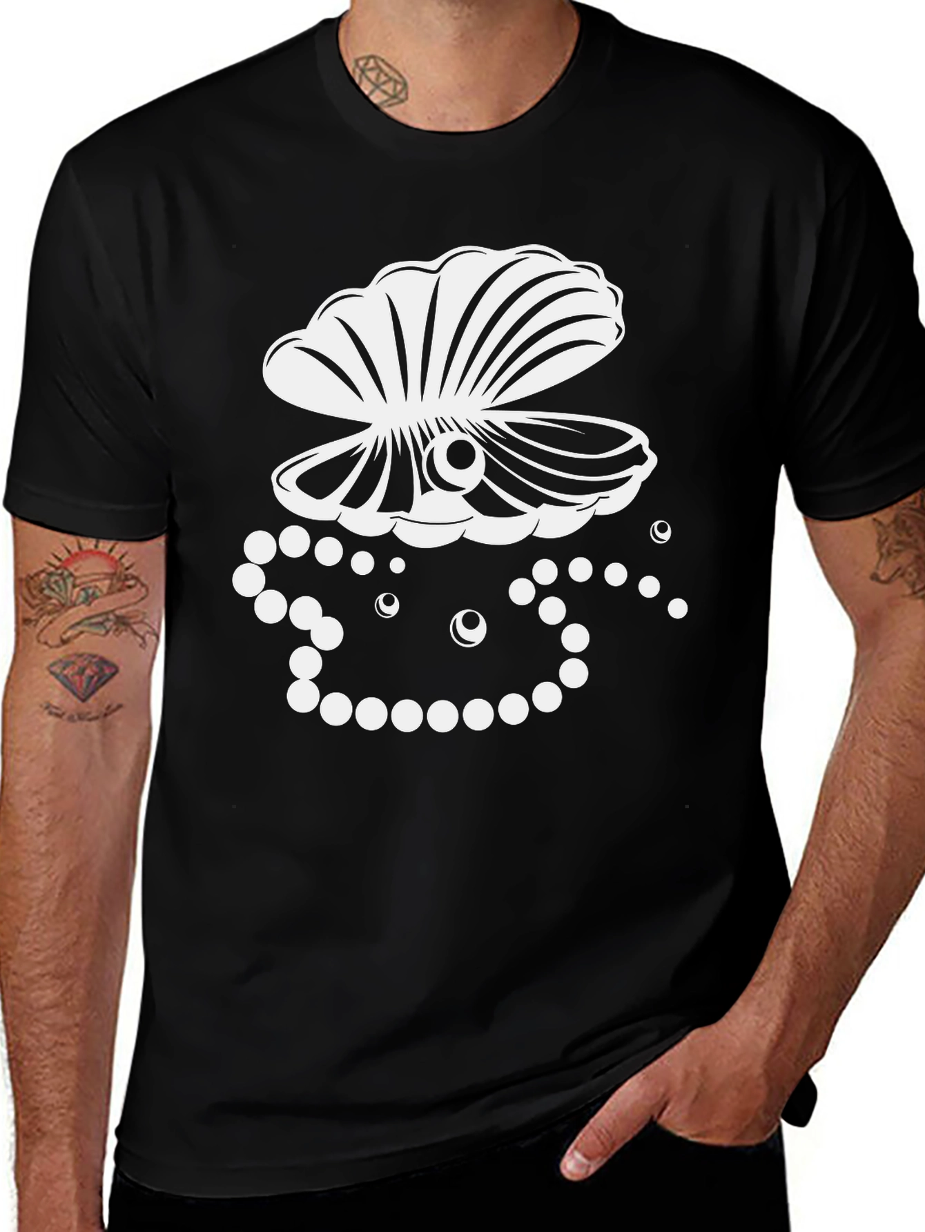 Pearl Oyster Graphic Tee - Classic Black