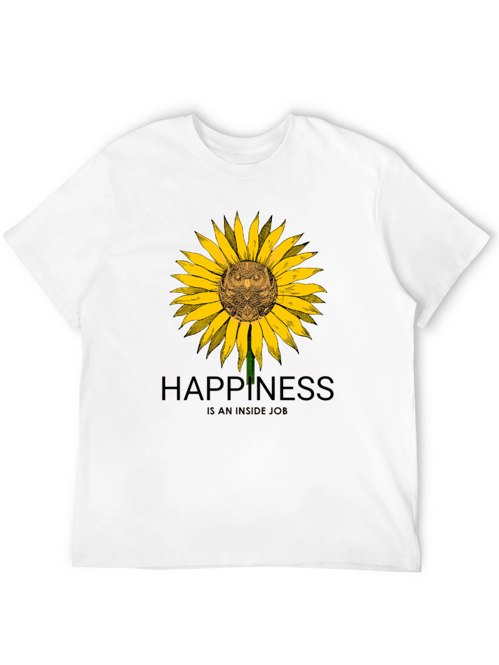 Happiness Inside Owl Sunflower Graphic Tee