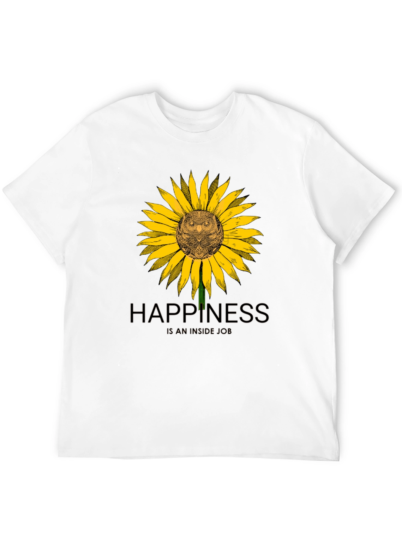 Happiness Inside Owl Sunflower Graphic Tee