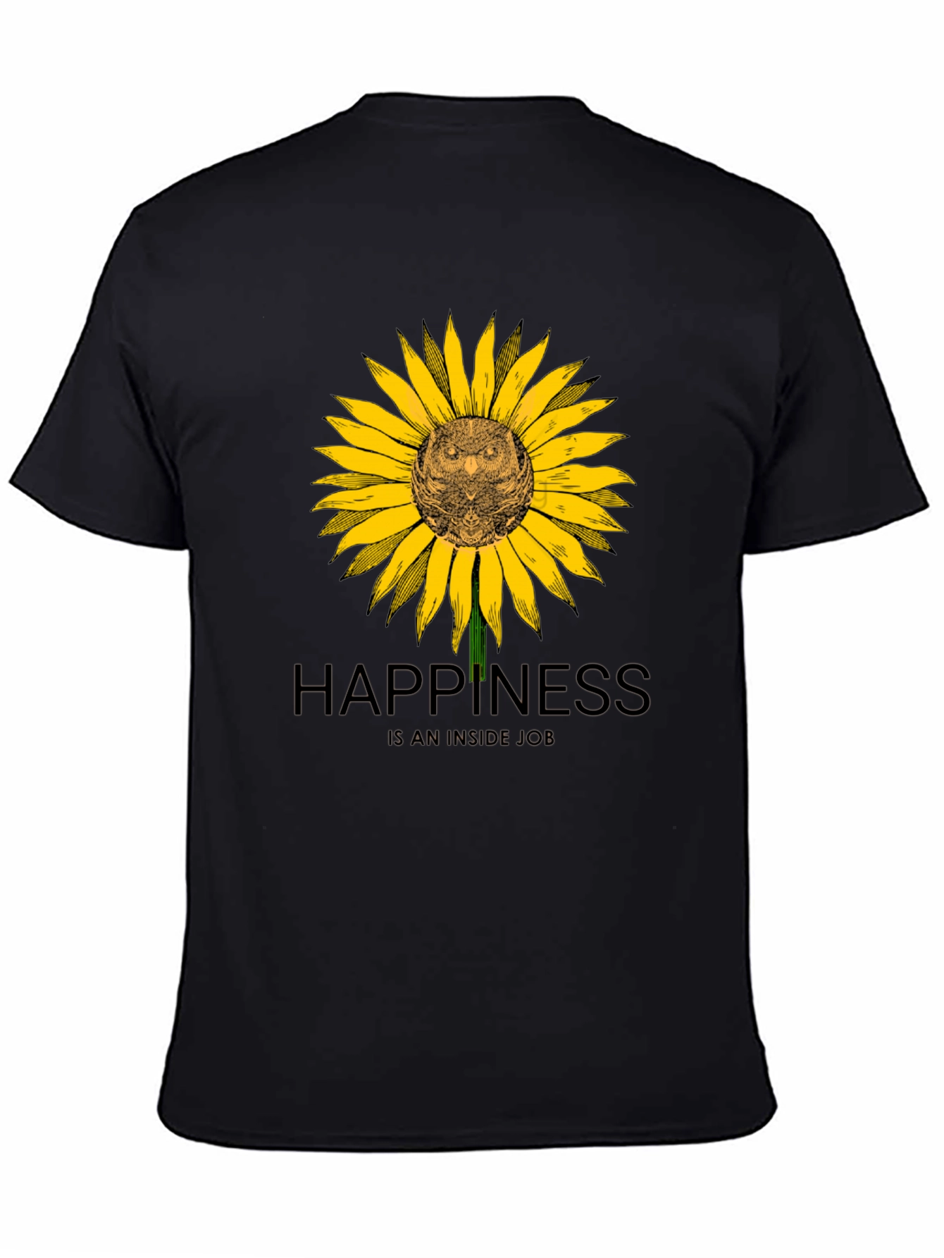 Happiness Inside Owl Sunflower Graphic Tee