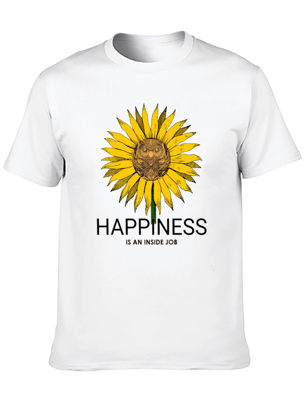 Happiness Inside Owl Sunflower Graphic Tee