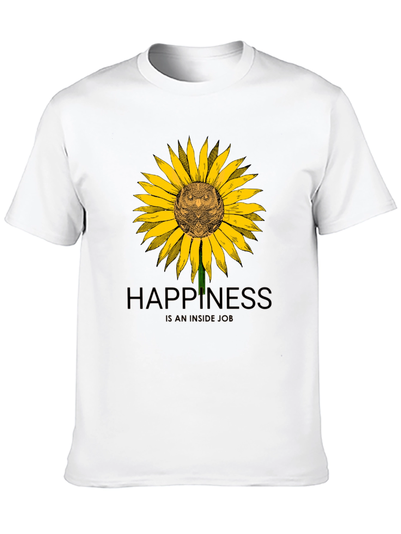 Happiness Inside Owl Sunflower Graphic Tee