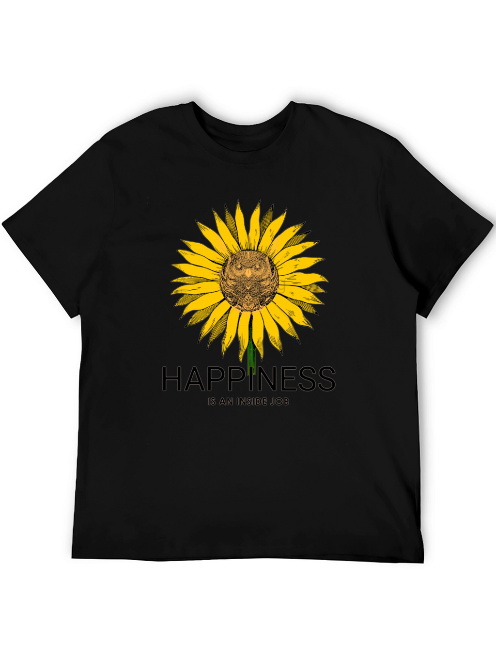 Happiness Inside Owl Sunflower Graphic Tee