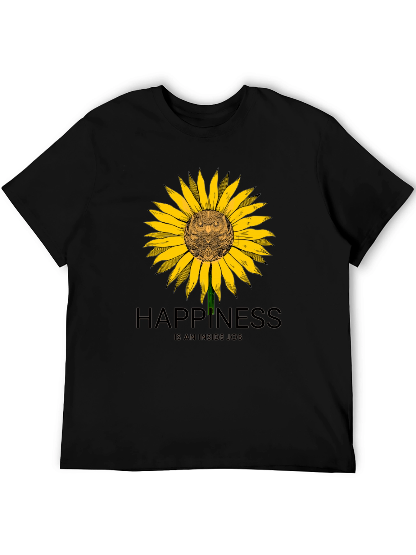Happiness Inside Owl Sunflower Graphic Tee