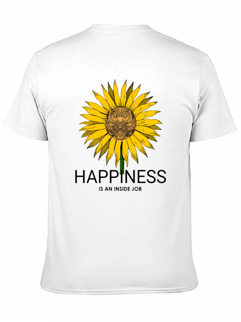 Happiness Inside Owl Sunflower Graphic Tee
