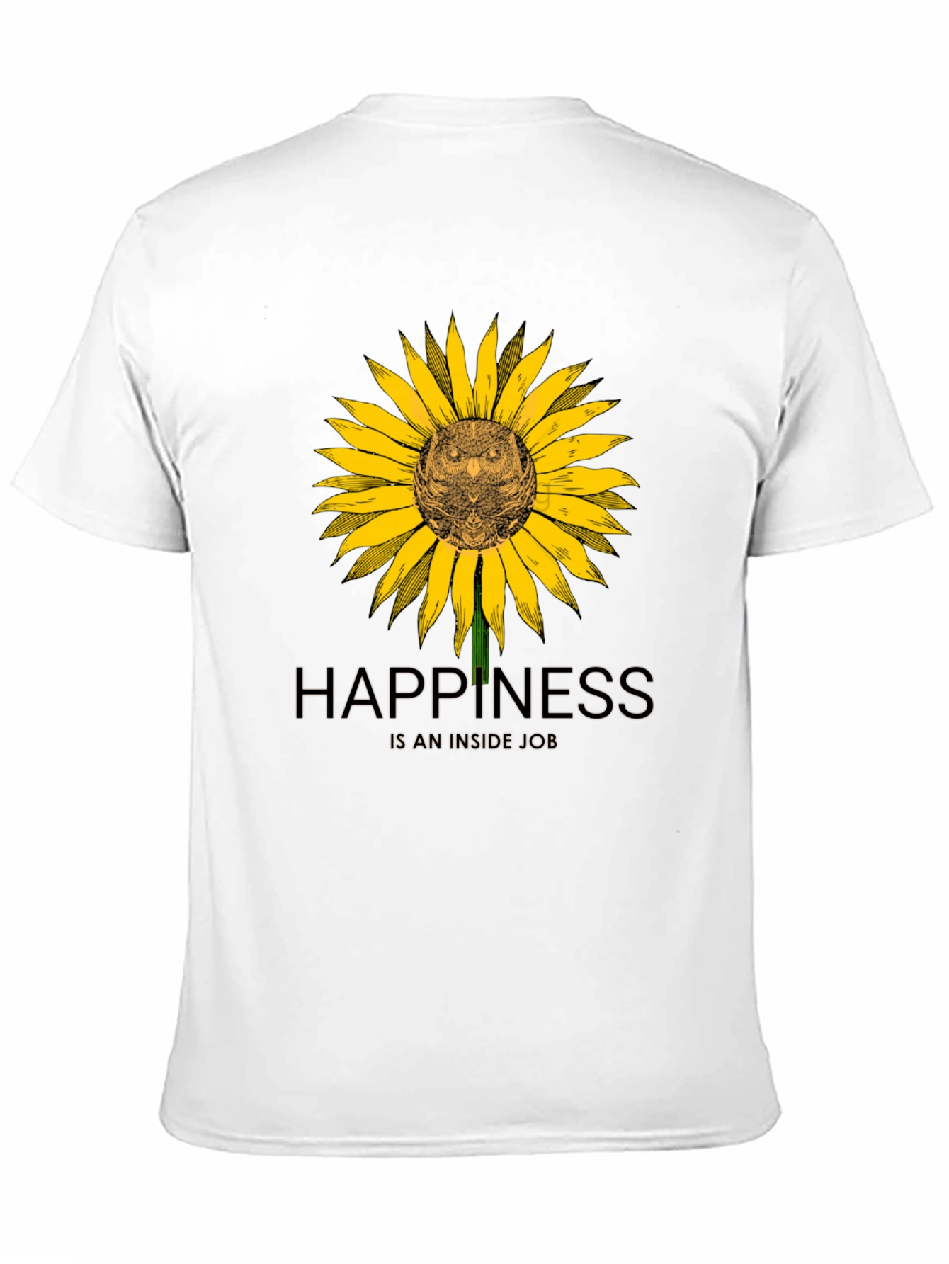 Happiness Inside Owl Sunflower Graphic Tee