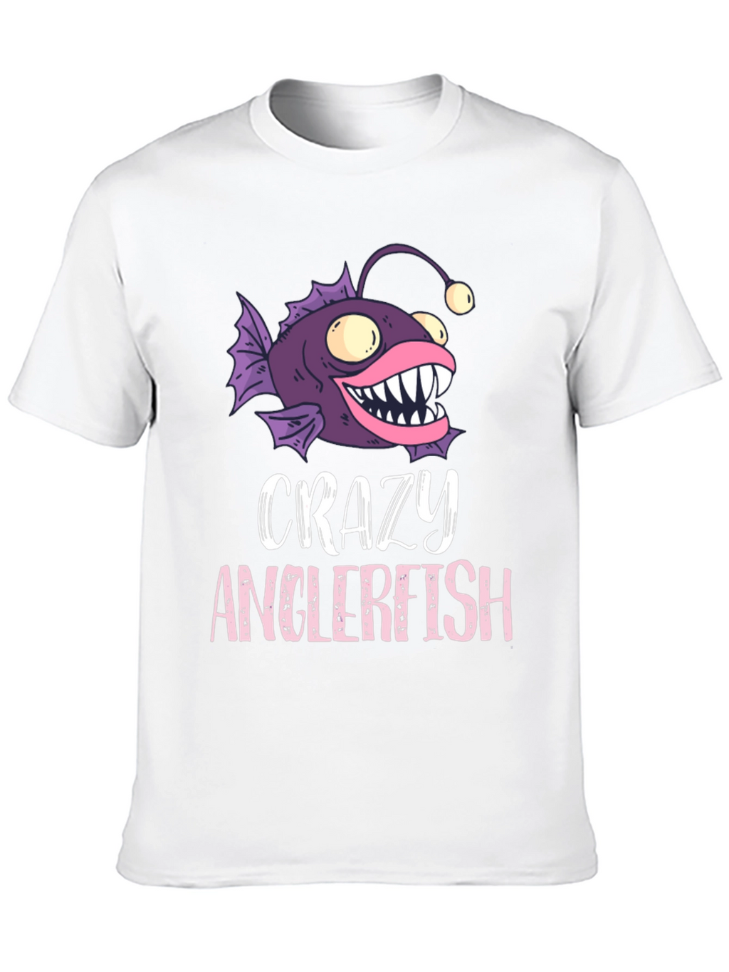 Crazy Anglerfish Graphic Tee - Black Cotton T-Shirt