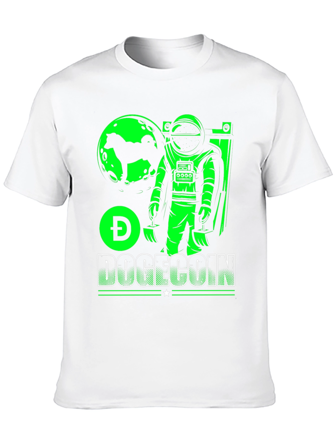 Dogecoin Astronaut Graphic Tee - Black Cotton T-Shirt