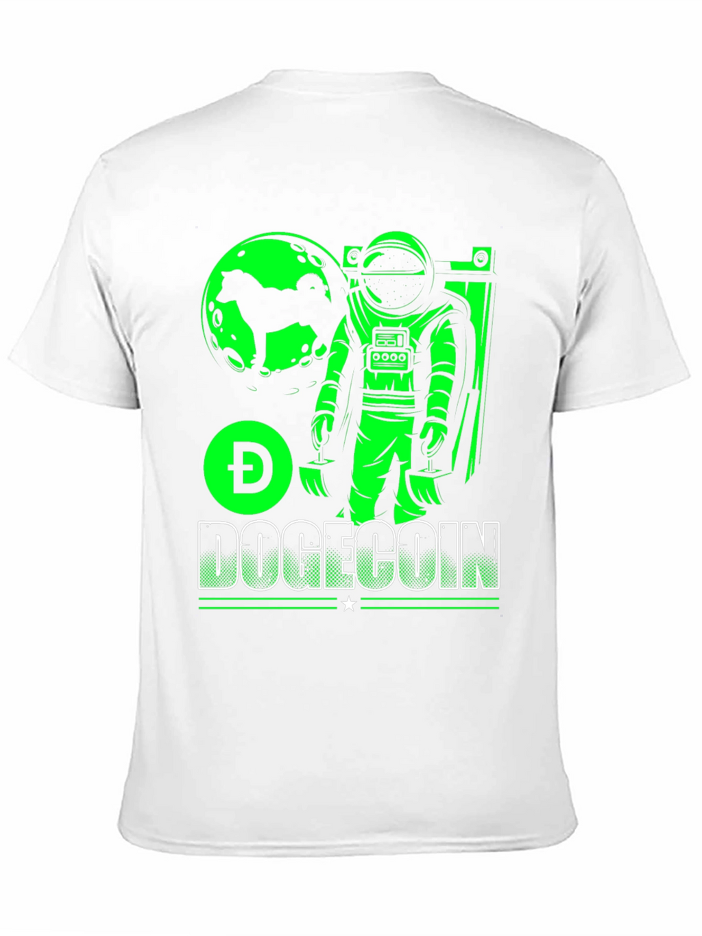 Dogecoin Astronaut Graphic Tee - Black Cotton T-Shirt