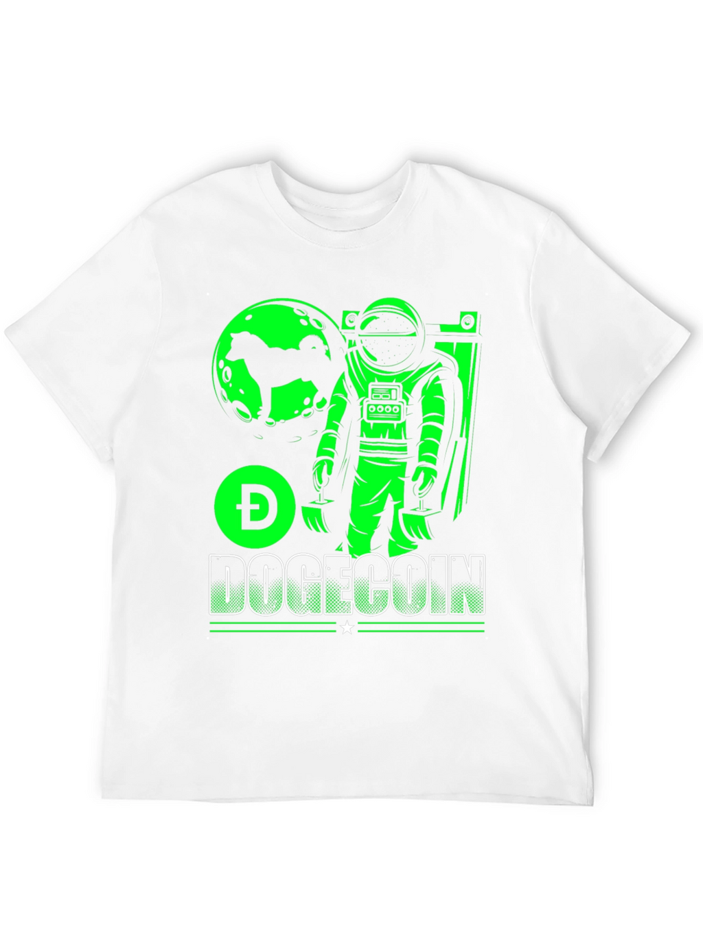 Dogecoin Astronaut Graphic Tee - Black Cotton T-Shirt
