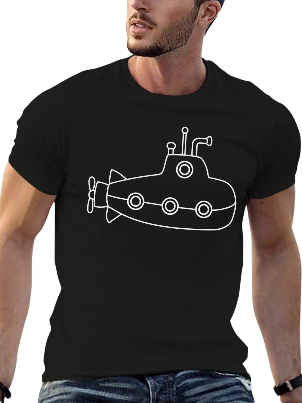 Submarine Graphic Tee - Black Cotton Comfort