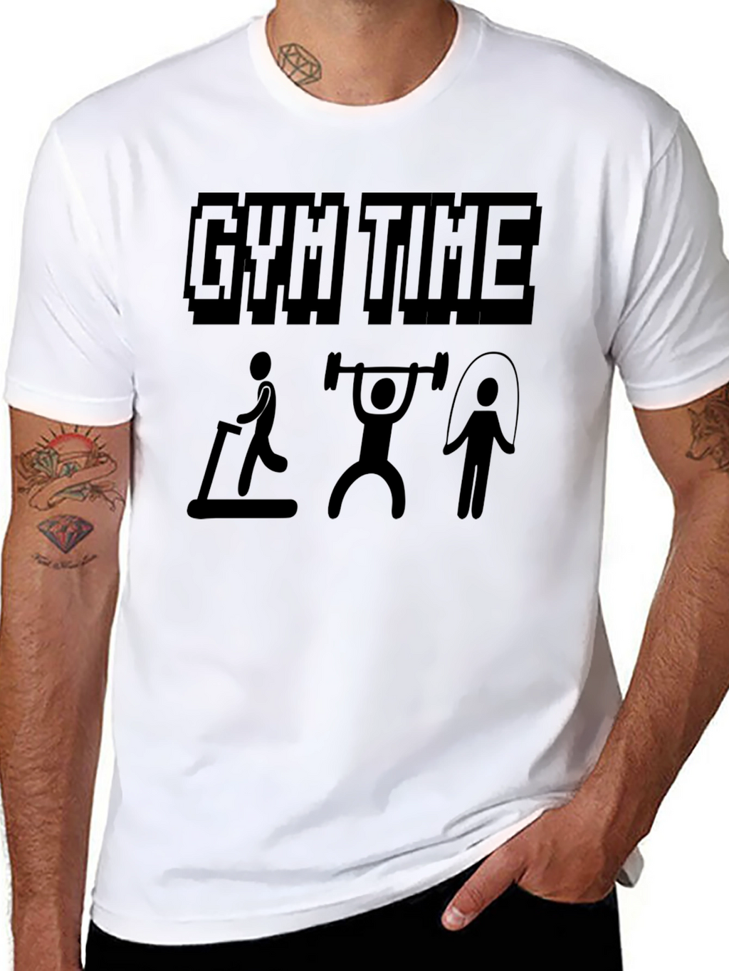 Gym Time Black Graphic T-Shirt - Workout Ready!