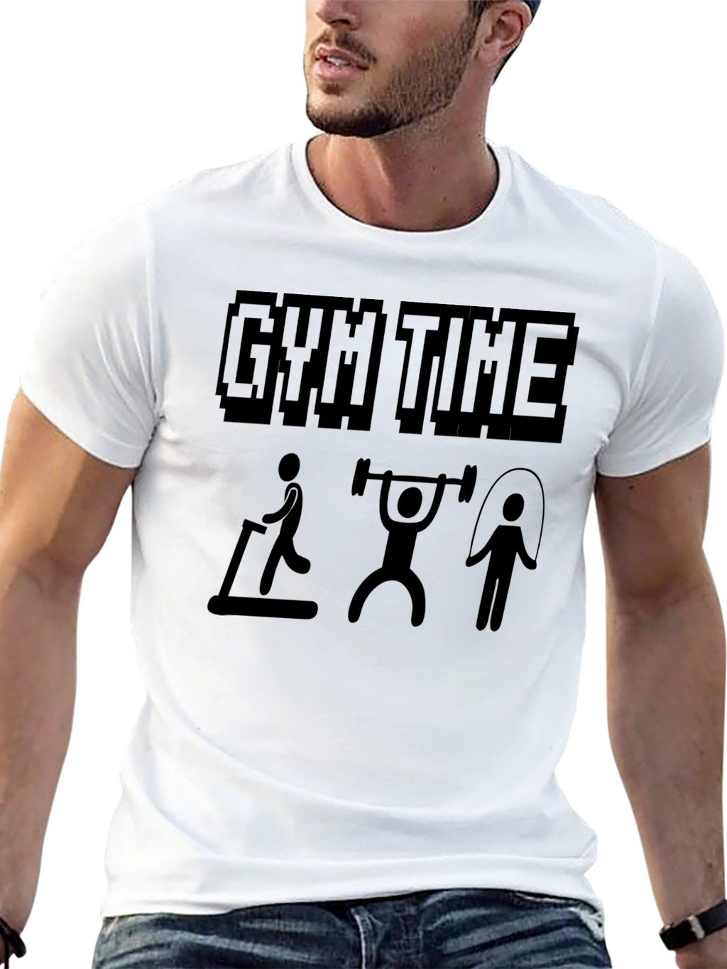 Gym Time Black Graphic T-Shirt - Workout Ready!