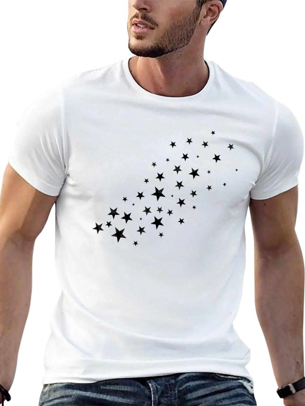 Black Starry Night Graphic Tee