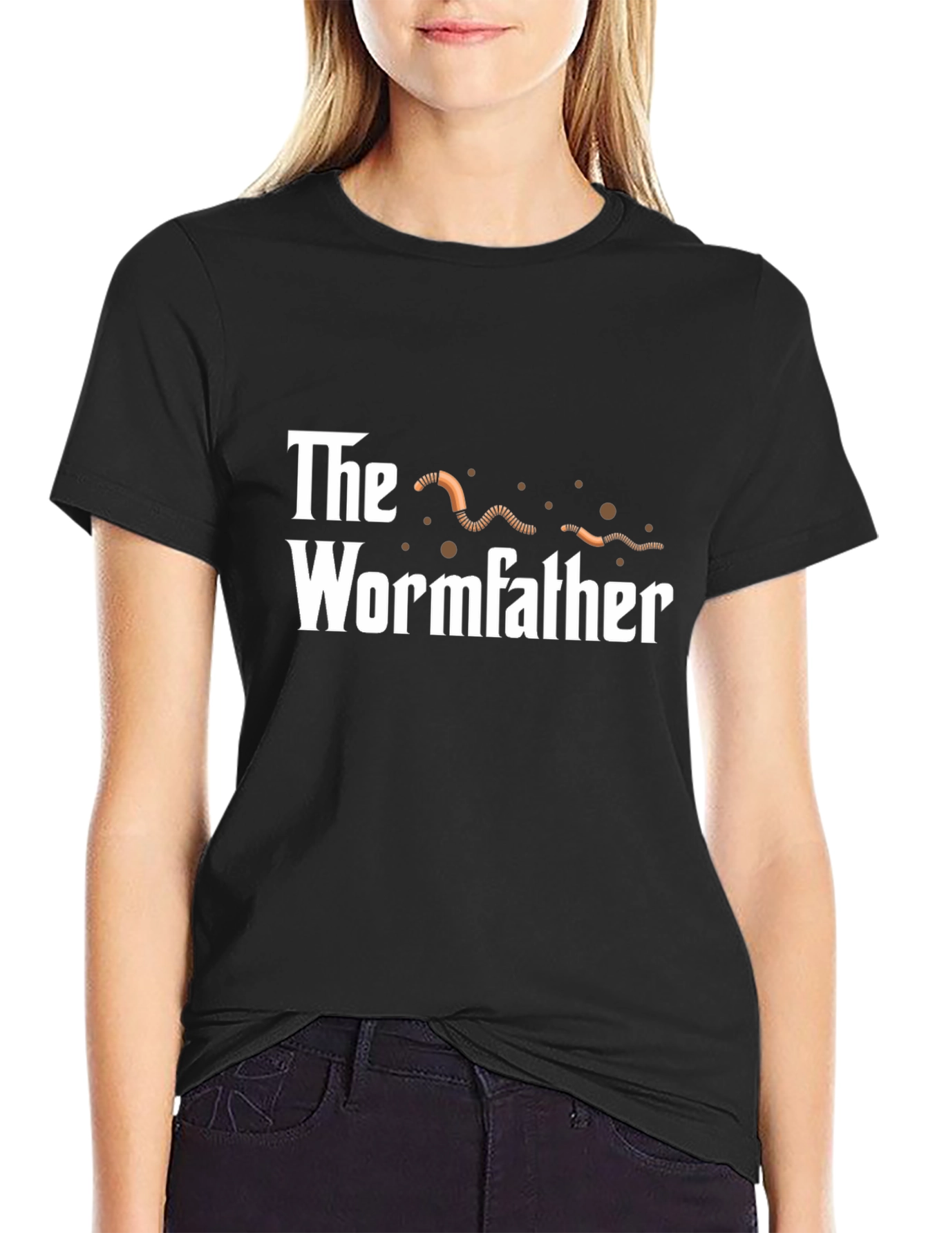 The Wormfather Black T-Shirt - Funny Worm Dad Tee