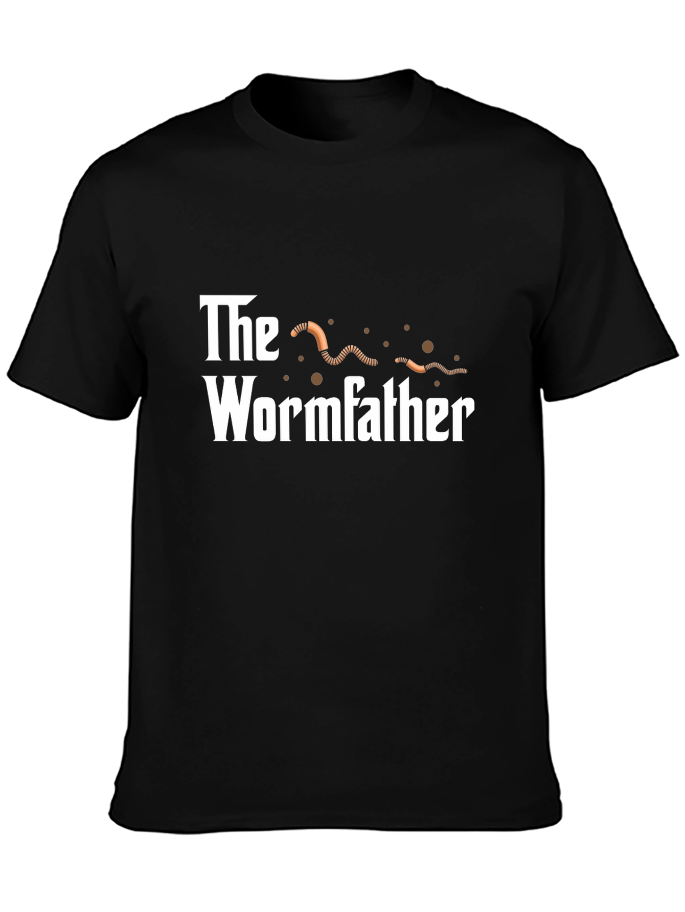 The Wormfather Black T-Shirt - Funny Worm Dad Tee
