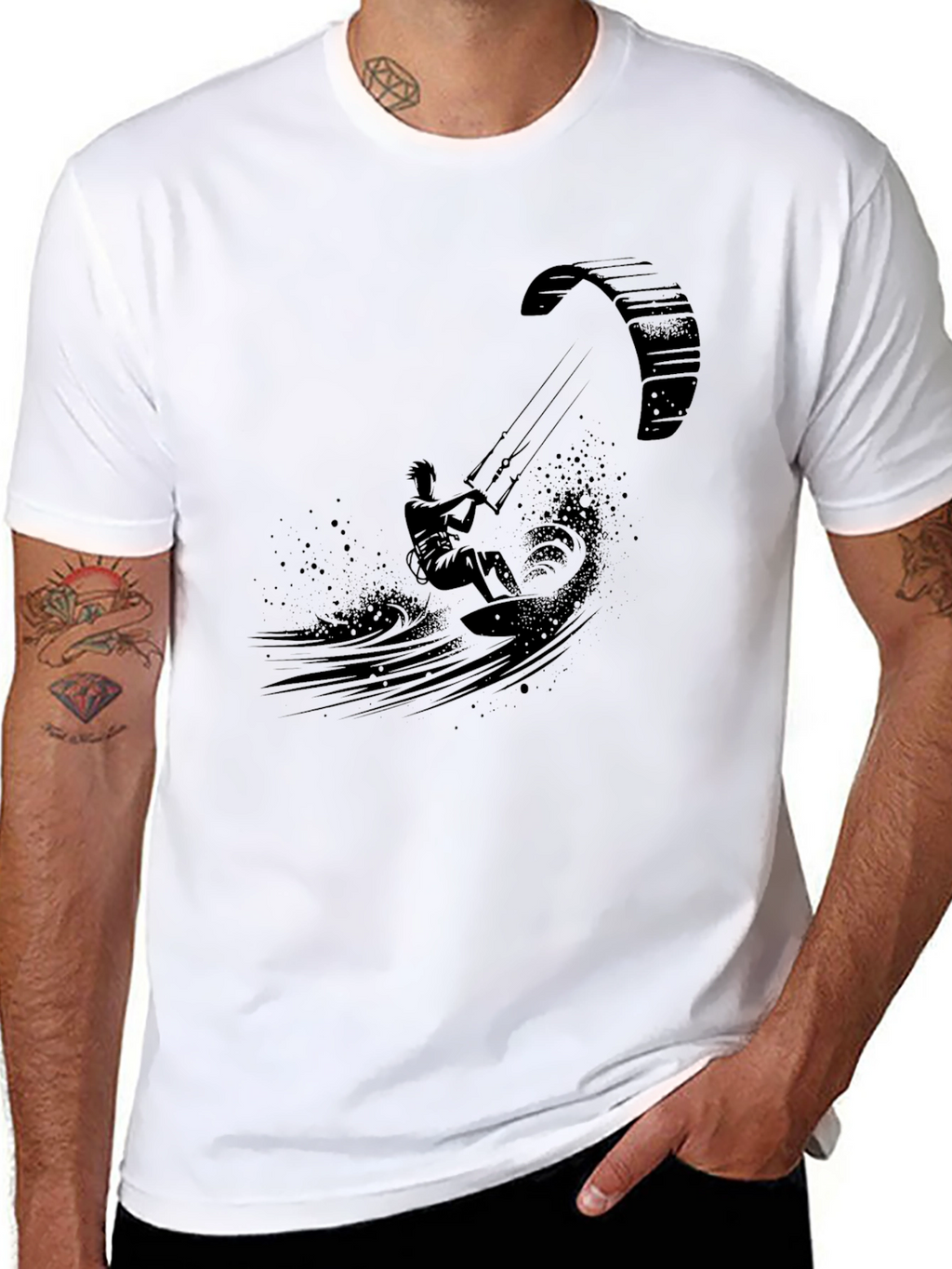 Black Kite Surfing Graphic Tee