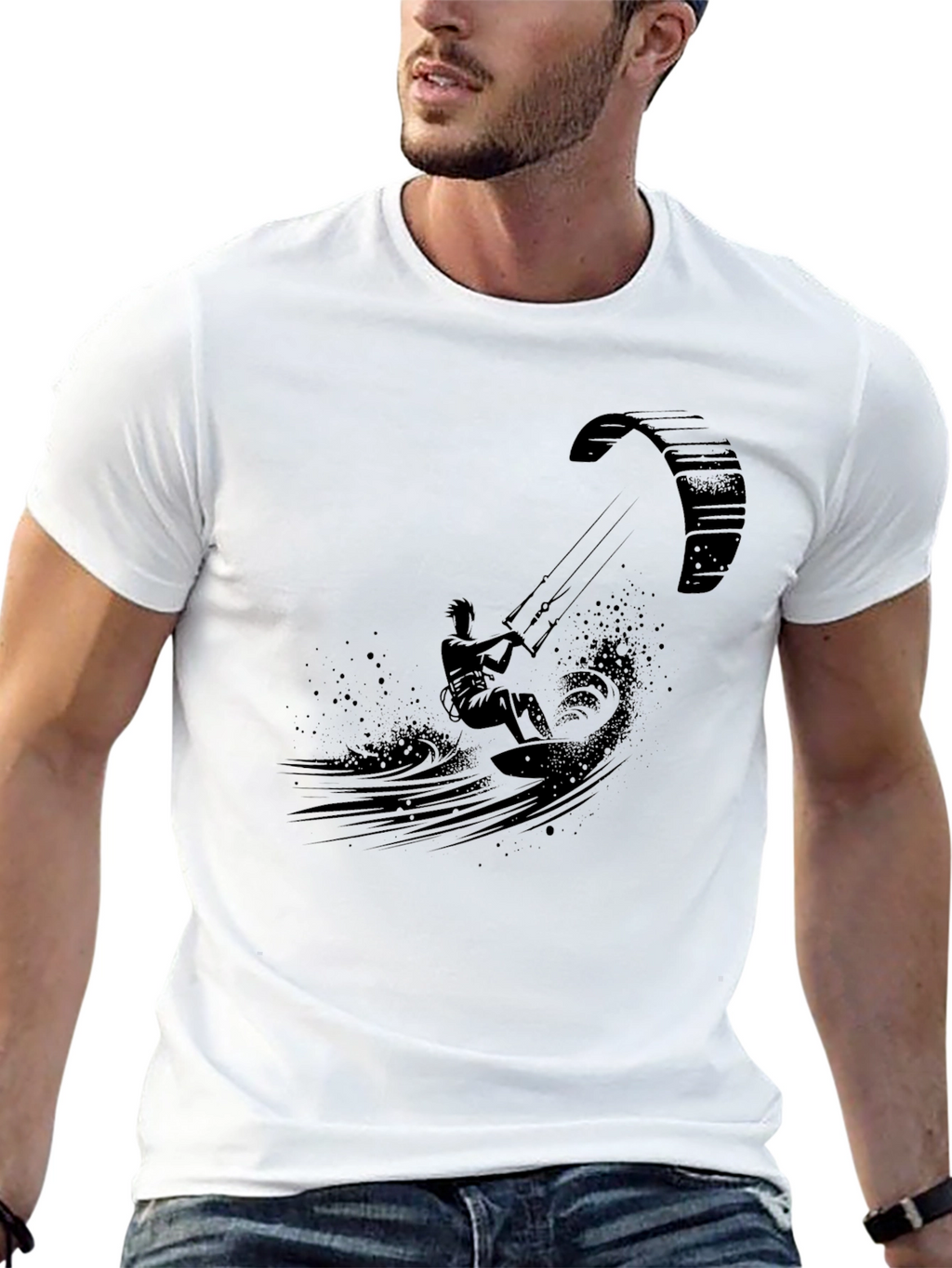 Black Kite Surfing Graphic Tee