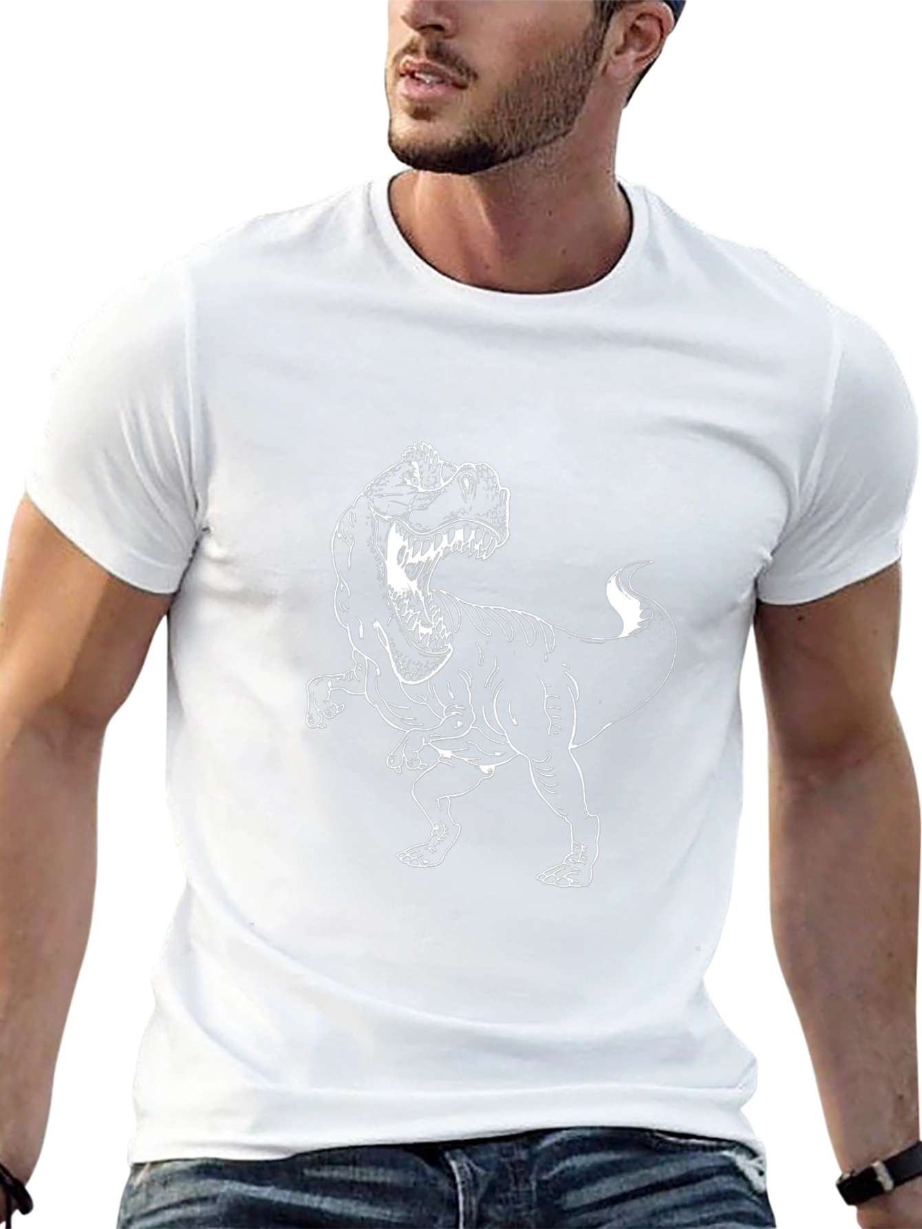 Mens Black T-Rex Graphic Tee