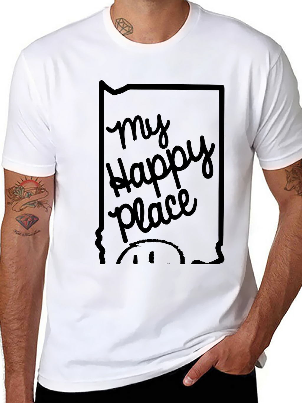 My Happy Place Graphic T-Shirt - Black