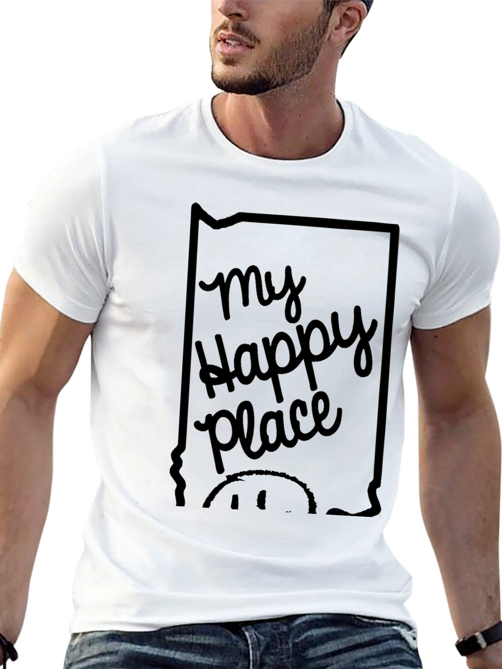 My Happy Place Graphic T-Shirt - Black