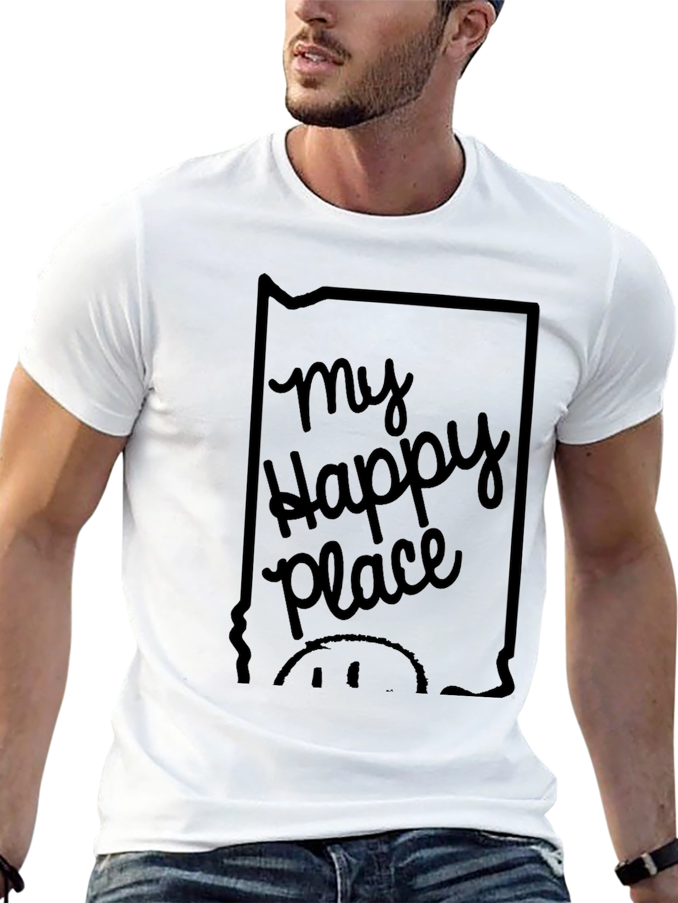 My Happy Place Graphic T-Shirt - Black