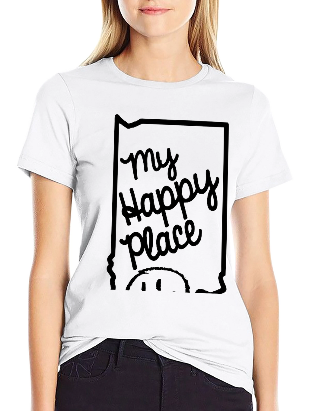 My Happy Place Graphic T-Shirt - Black