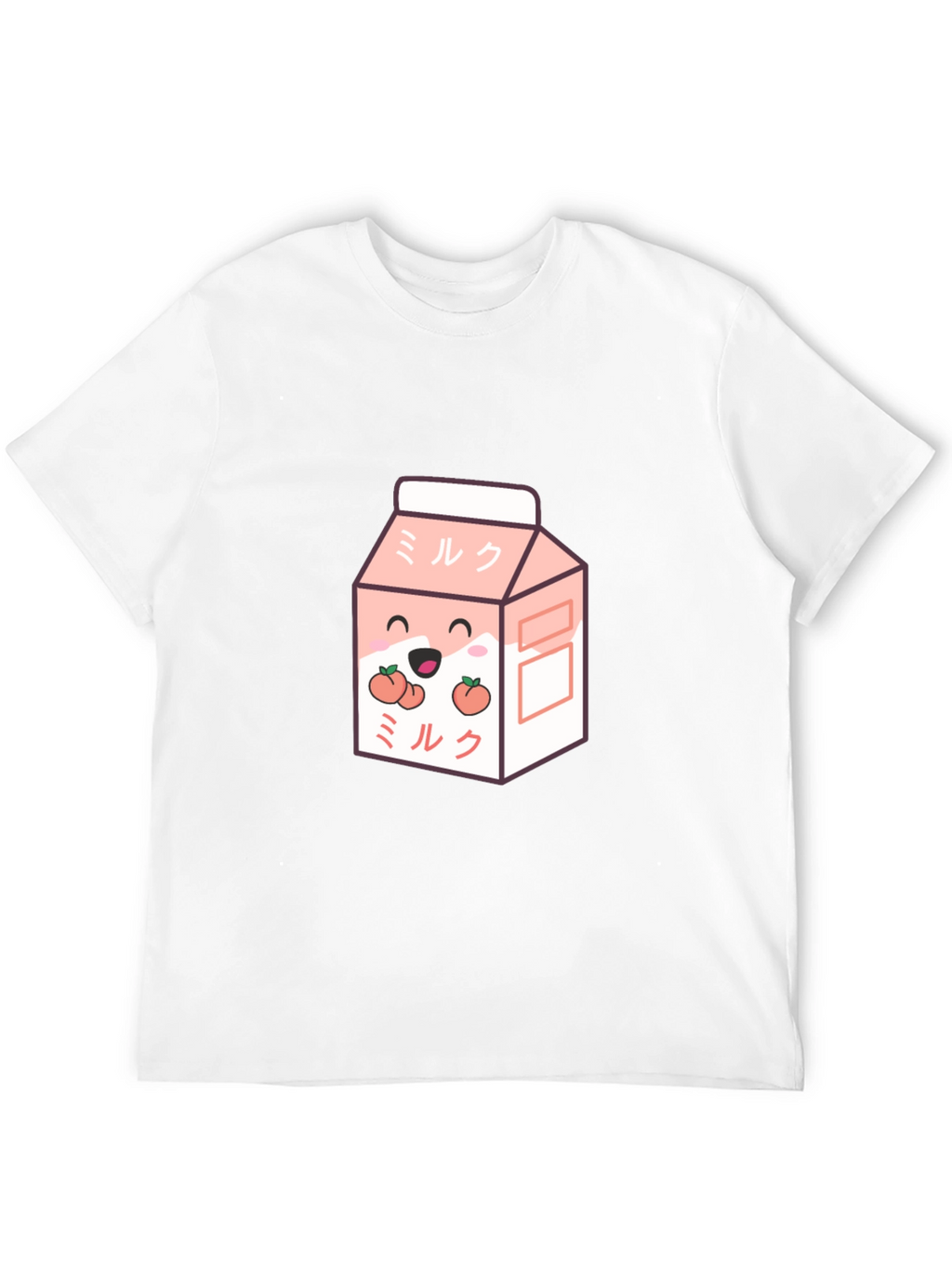 Cute Peach Milk Cartoon Graphic T-Shirt