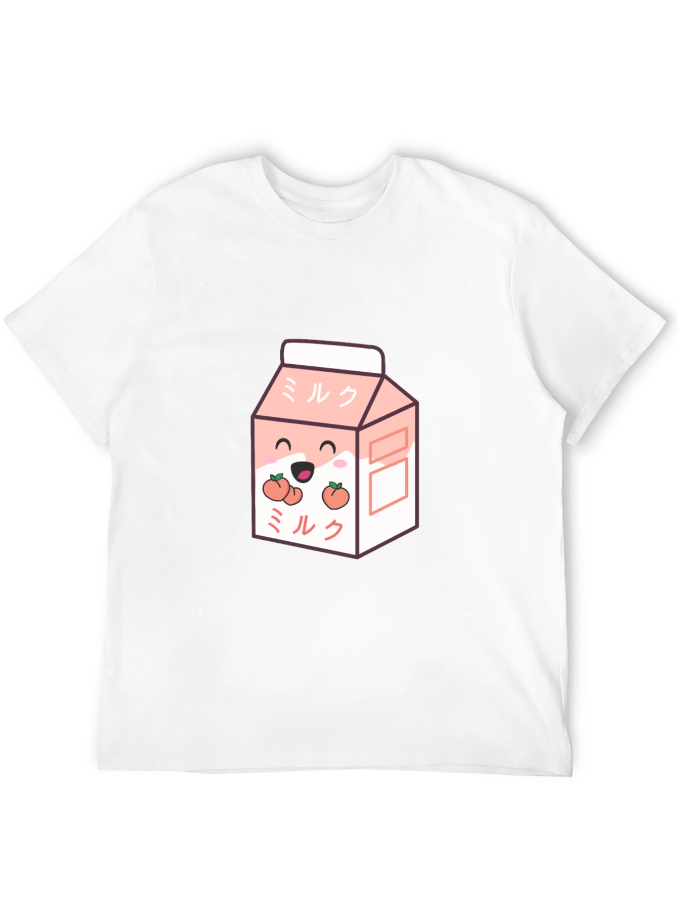 Cute Peach Milk Cartoon Graphic T-Shirt