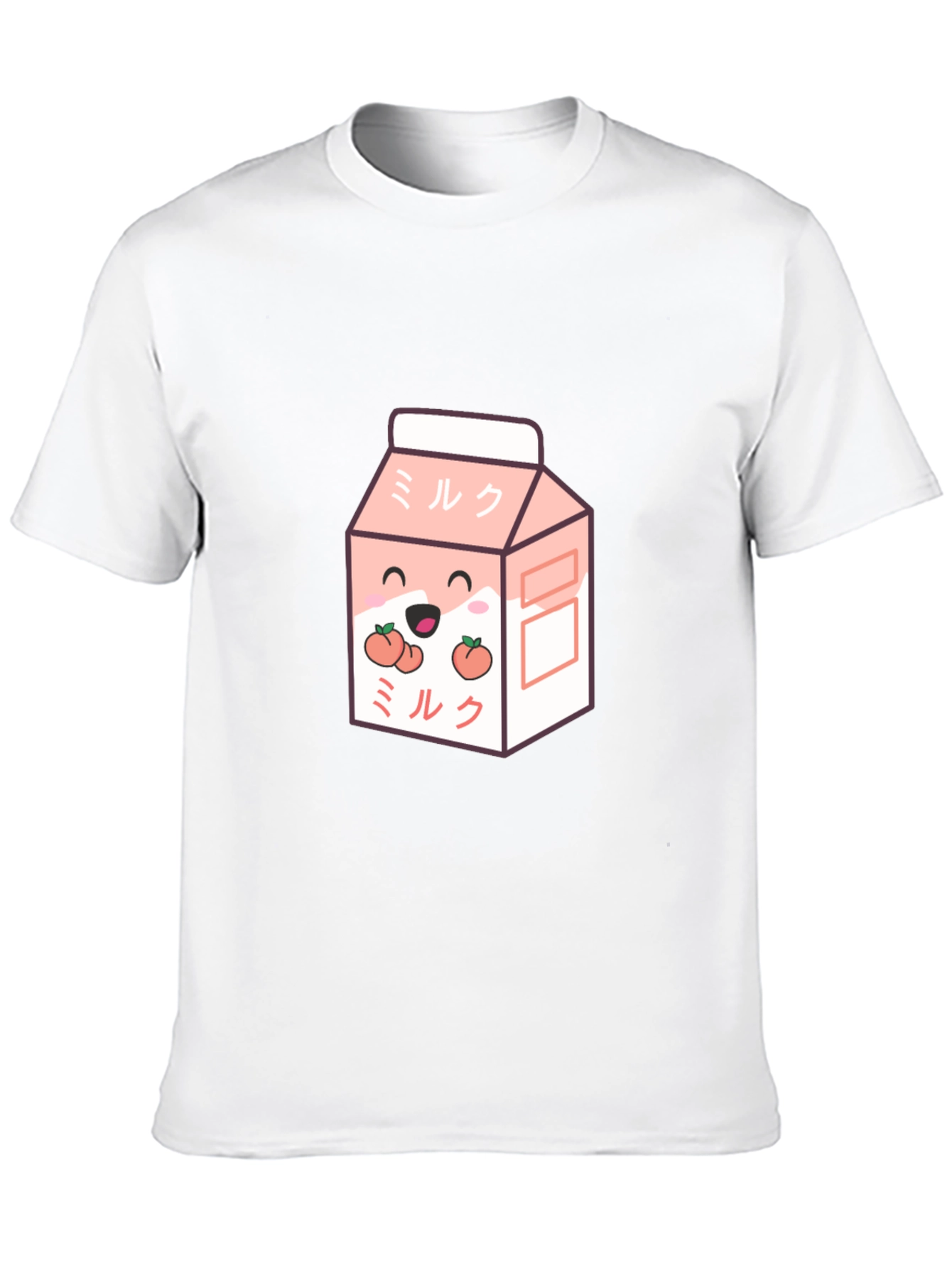 Cute Peach Milk Cartoon Graphic T-Shirt