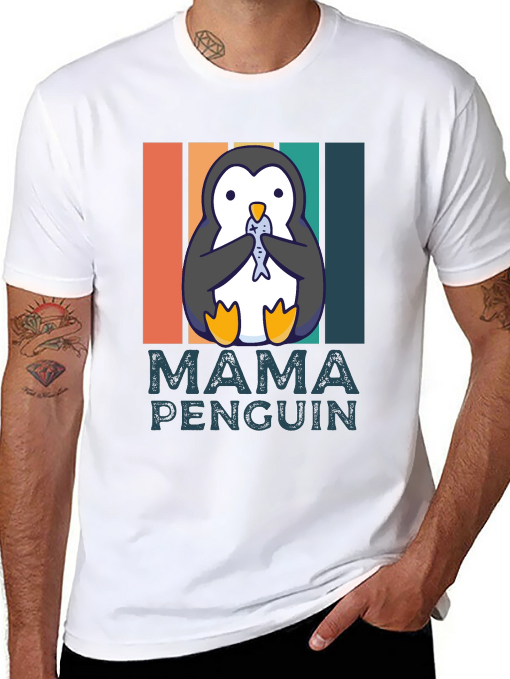 Mama Penguin T-Shirt - Cute Animal Graphic Tee