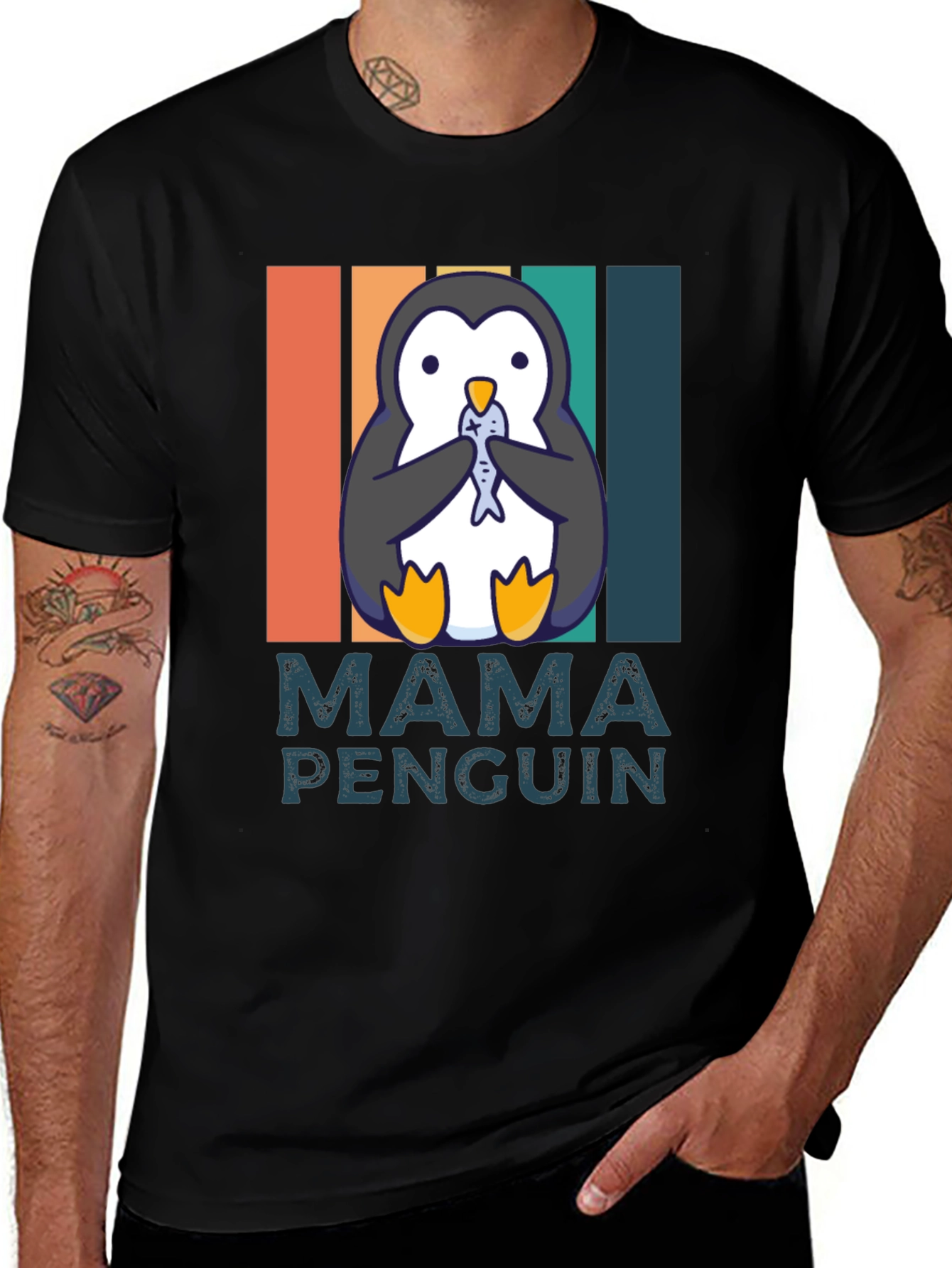 Mama Penguin T-Shirt - Cute Animal Graphic Tee