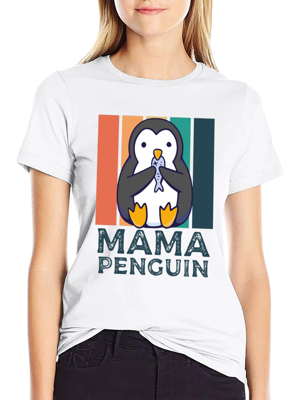 Mama Penguin T-Shirt - Cute Animal Graphic Tee