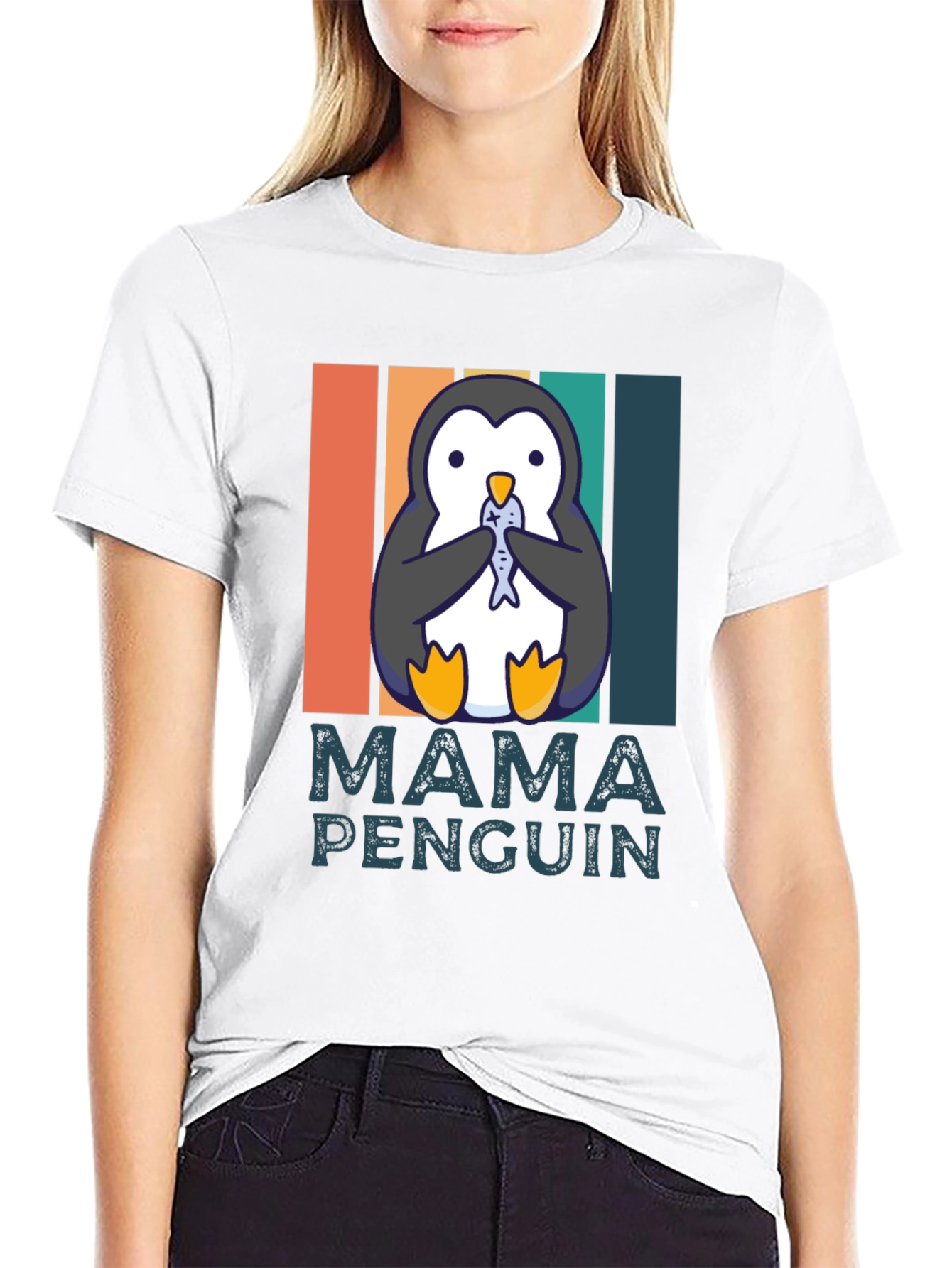 Mama Penguin T-Shirt - Cute Animal Graphic Tee
