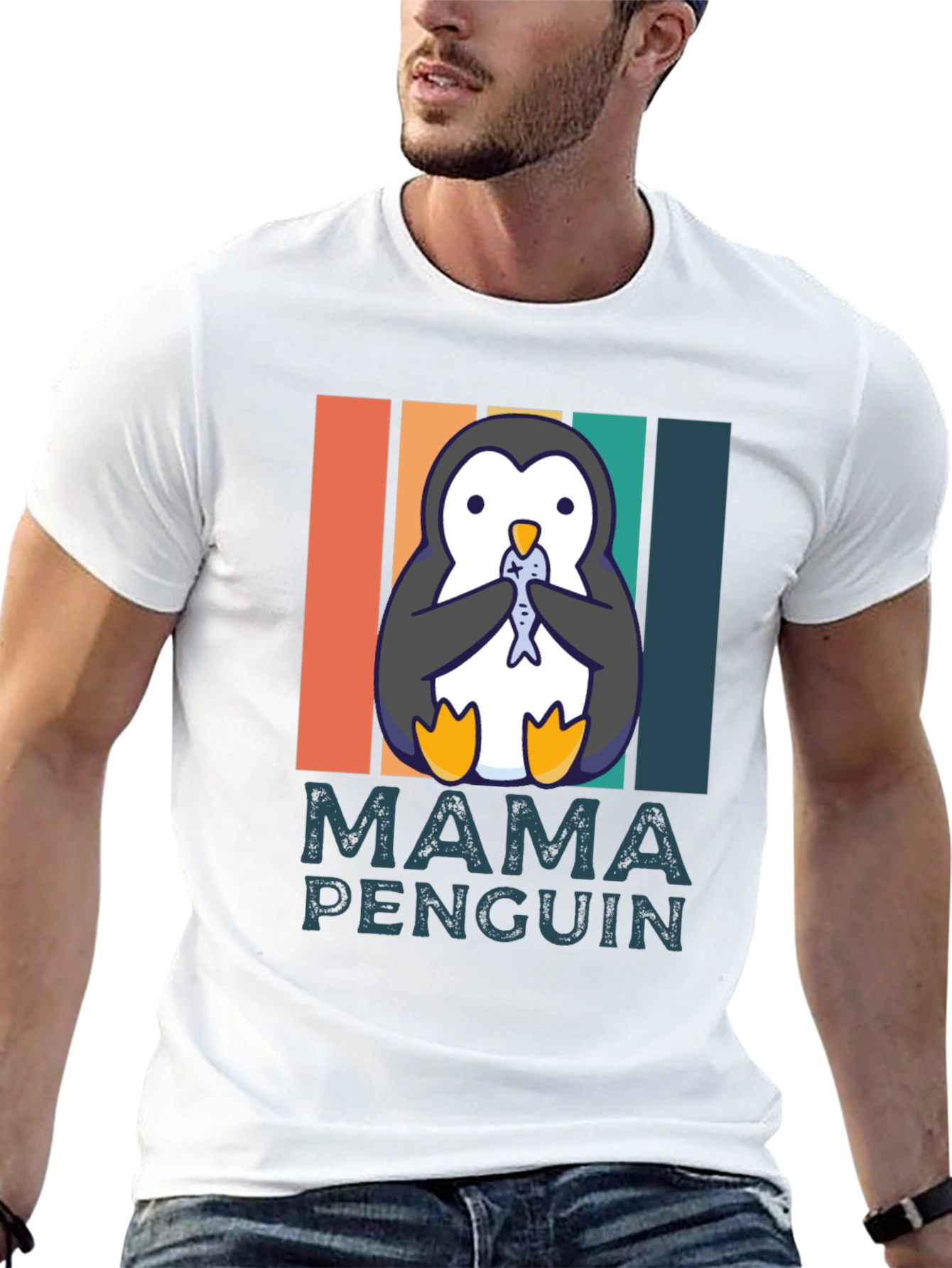 Mama Penguin T-Shirt - Cute Animal Graphic Tee