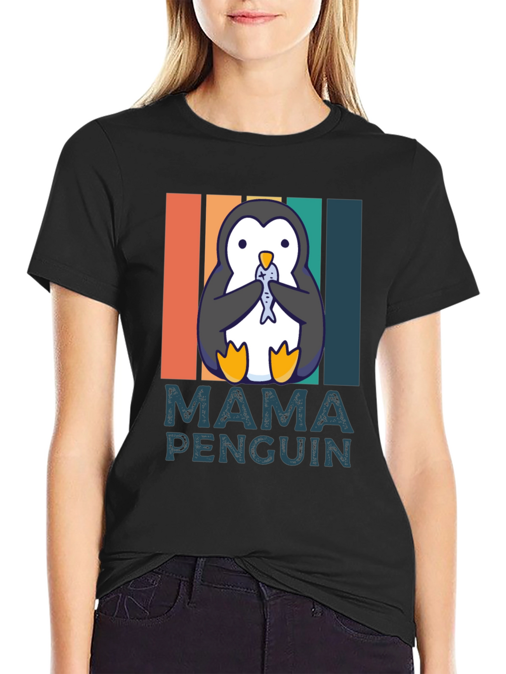 Mama Penguin T-Shirt - Cute Animal Graphic Tee