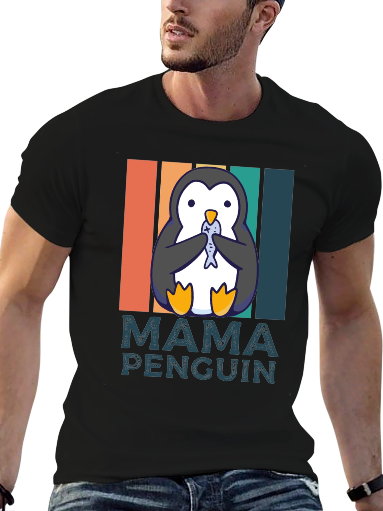 Mama Penguin T-Shirt - Cute Animal Graphic Tee