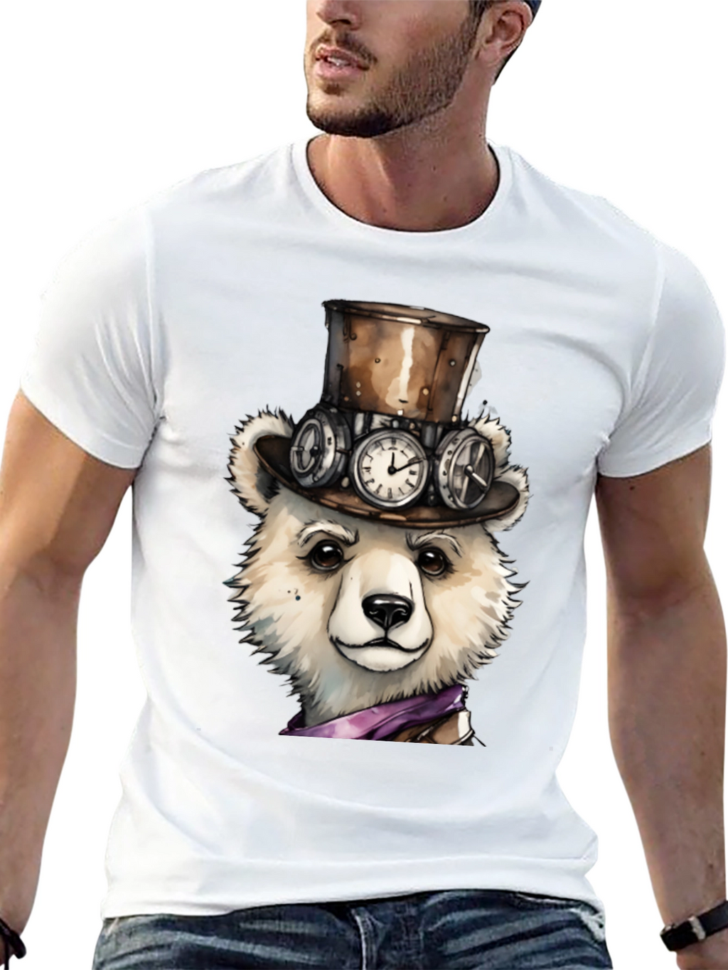 Steampunk Polar Bear Graphic Tee