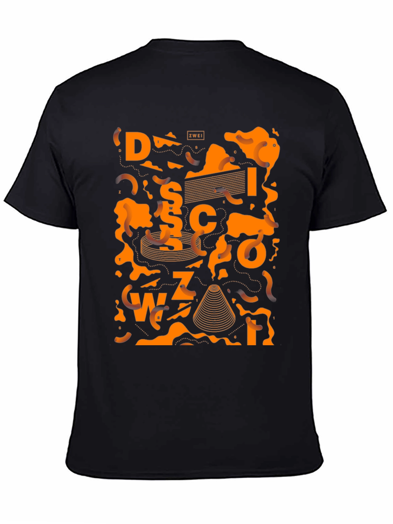 Abstract Graphic Tee - Black Cotton Blend