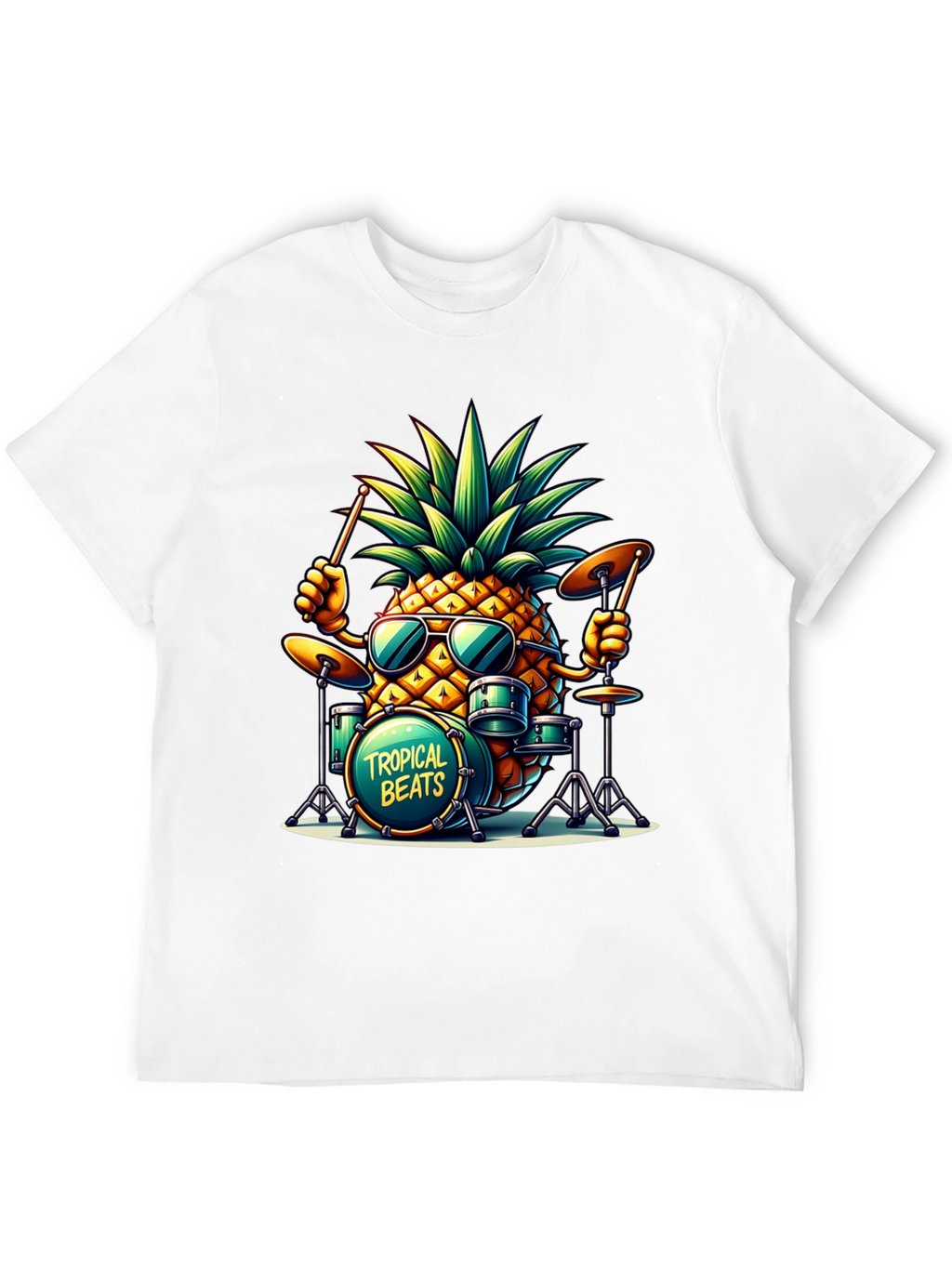 Tropical Beats Pineapple Drummer Graphic Tee