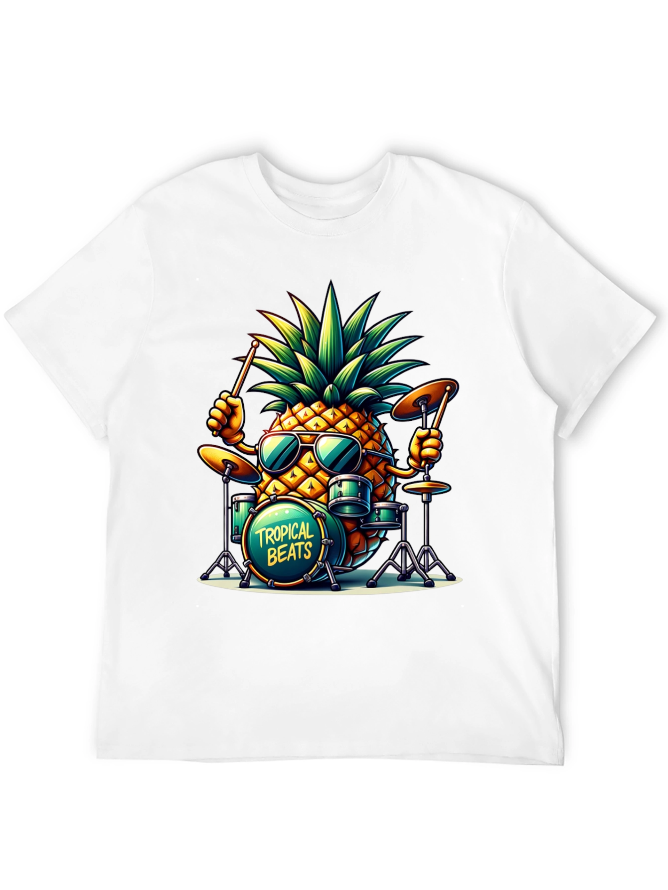 Tropical Beats Pineapple Drummer Graphic Tee
