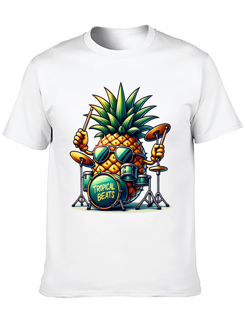 Tropical Beats Pineapple Drummer Graphic Tee